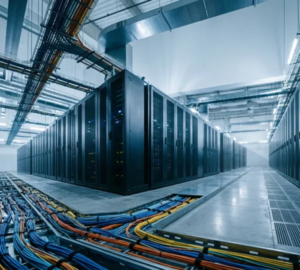 Modern data architecture showing parallel processing streams and batch workflows converging into analytics pipeline