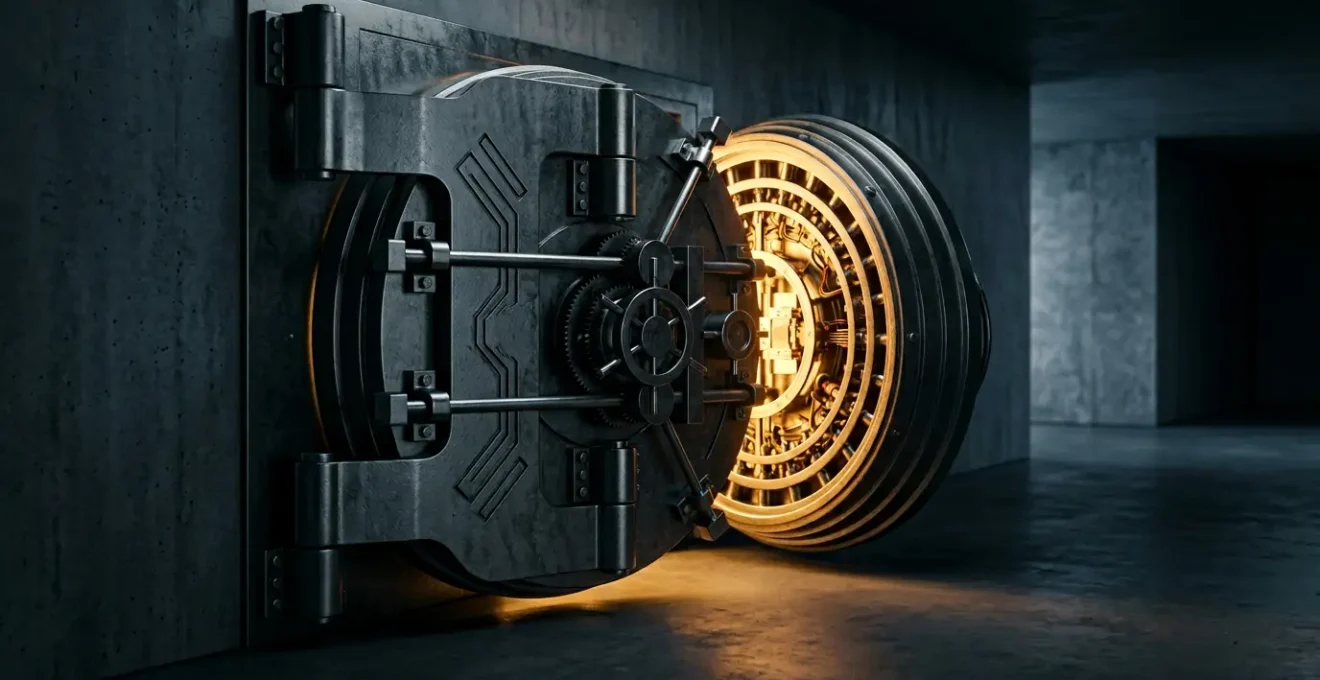 Conceptual representation of AI transparency in banking decisions through contrasting light and shadow