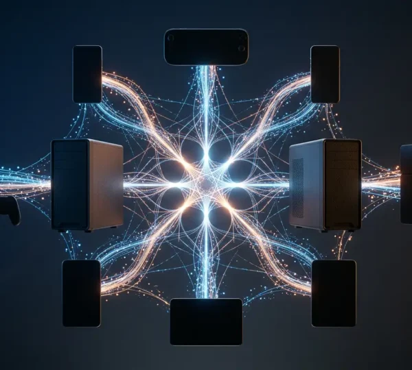 Cross-platform multiplayer gaming ecosystem concept illustrating unified player communities