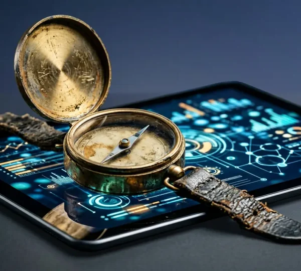 Business transformation concept showing the tension between legacy systems and modern digital infrastructure