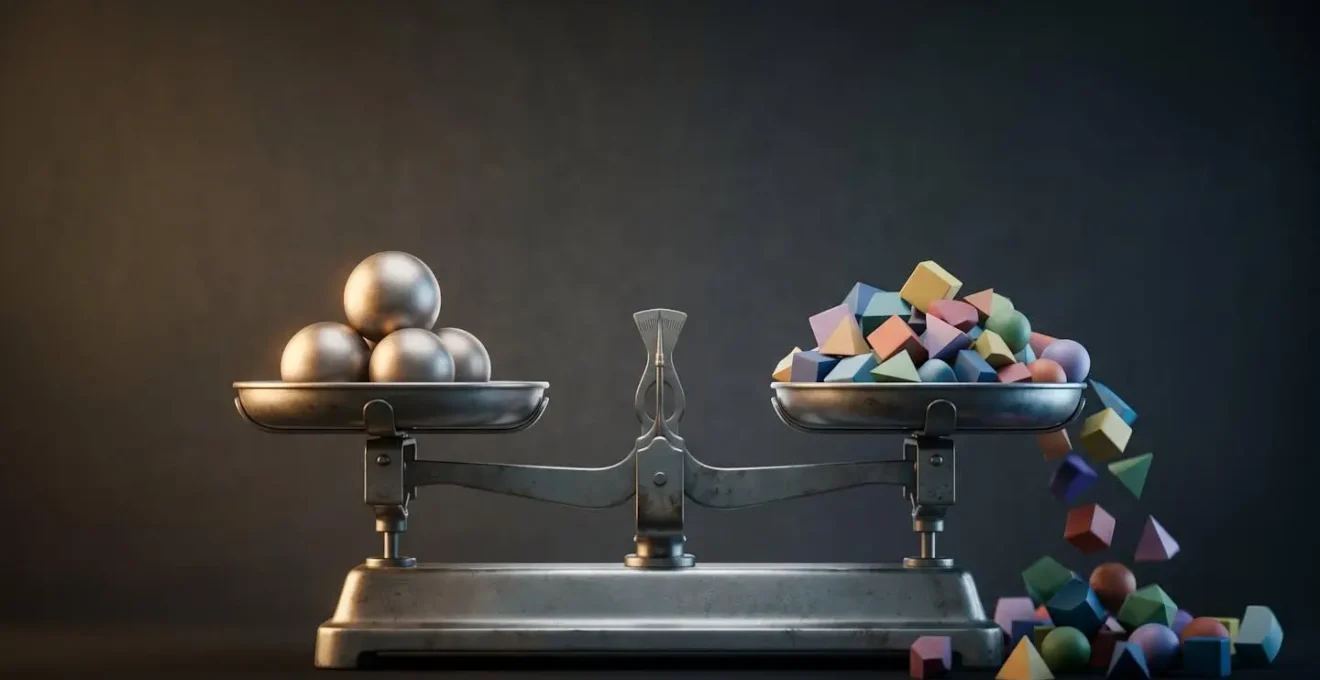 Strategic filtering system separating essential from unnecessary product features