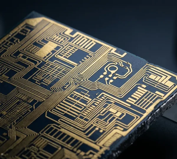 Detailed microchip circuit revealing hidden backdoor threat in computer hardware