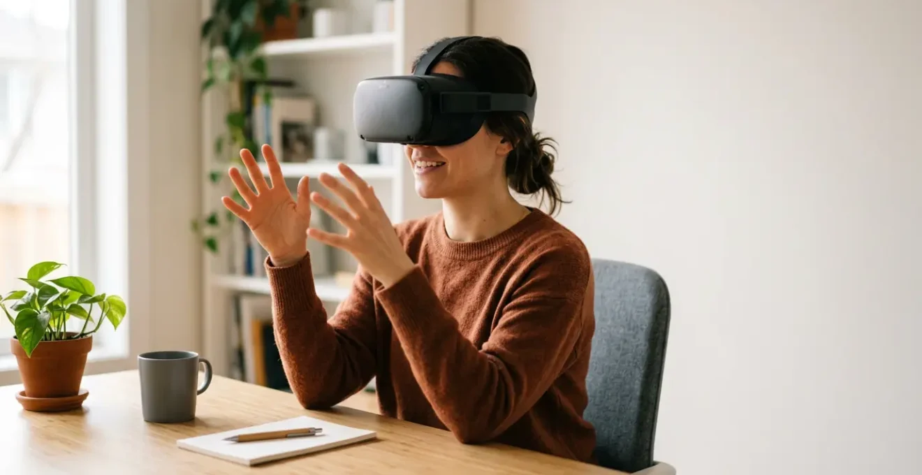 Diverse team members engaging in collaborative virtual meeting through metaverse platform with avatars