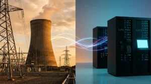 Conceptual representation of energy consumption comparison between blockchain consensus mechanisms