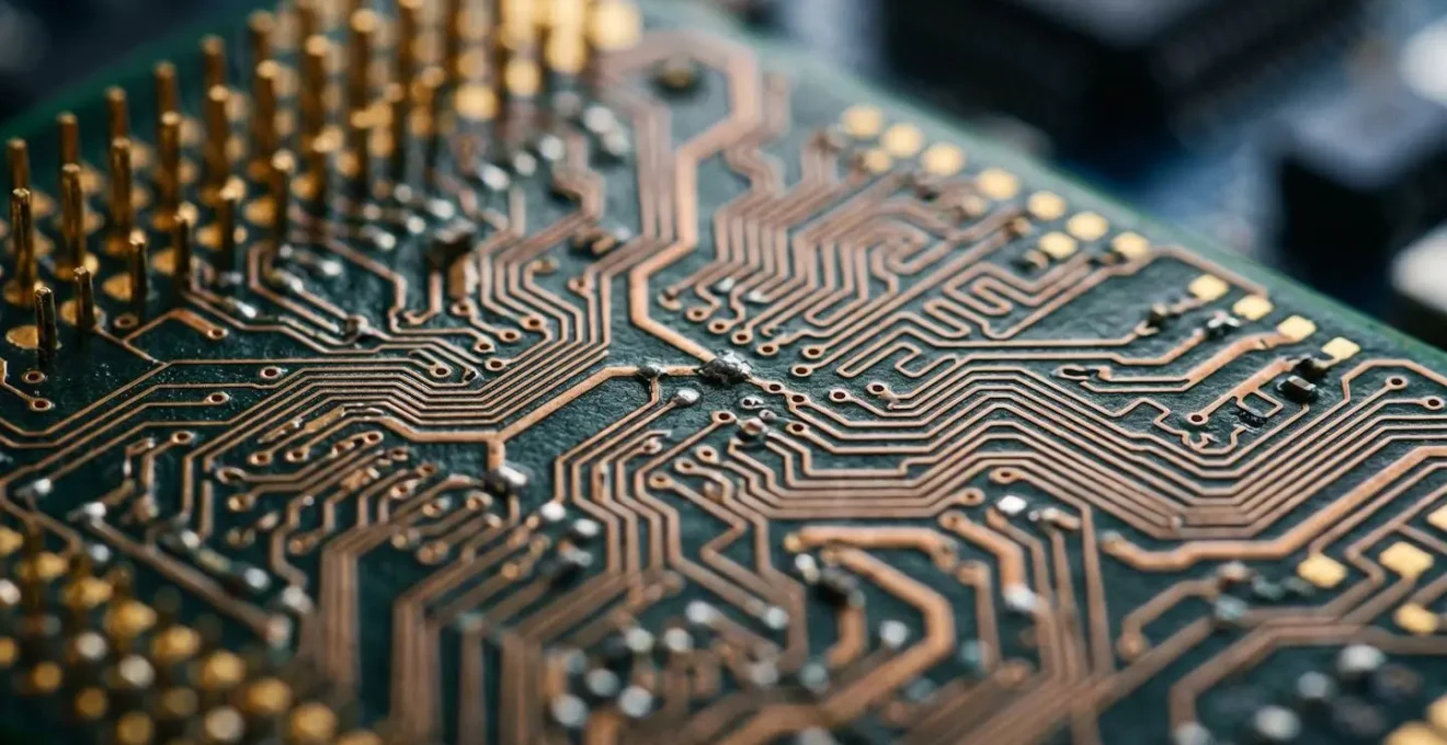 Close-up macro view of algorithmic testing process showing intricate technical details
