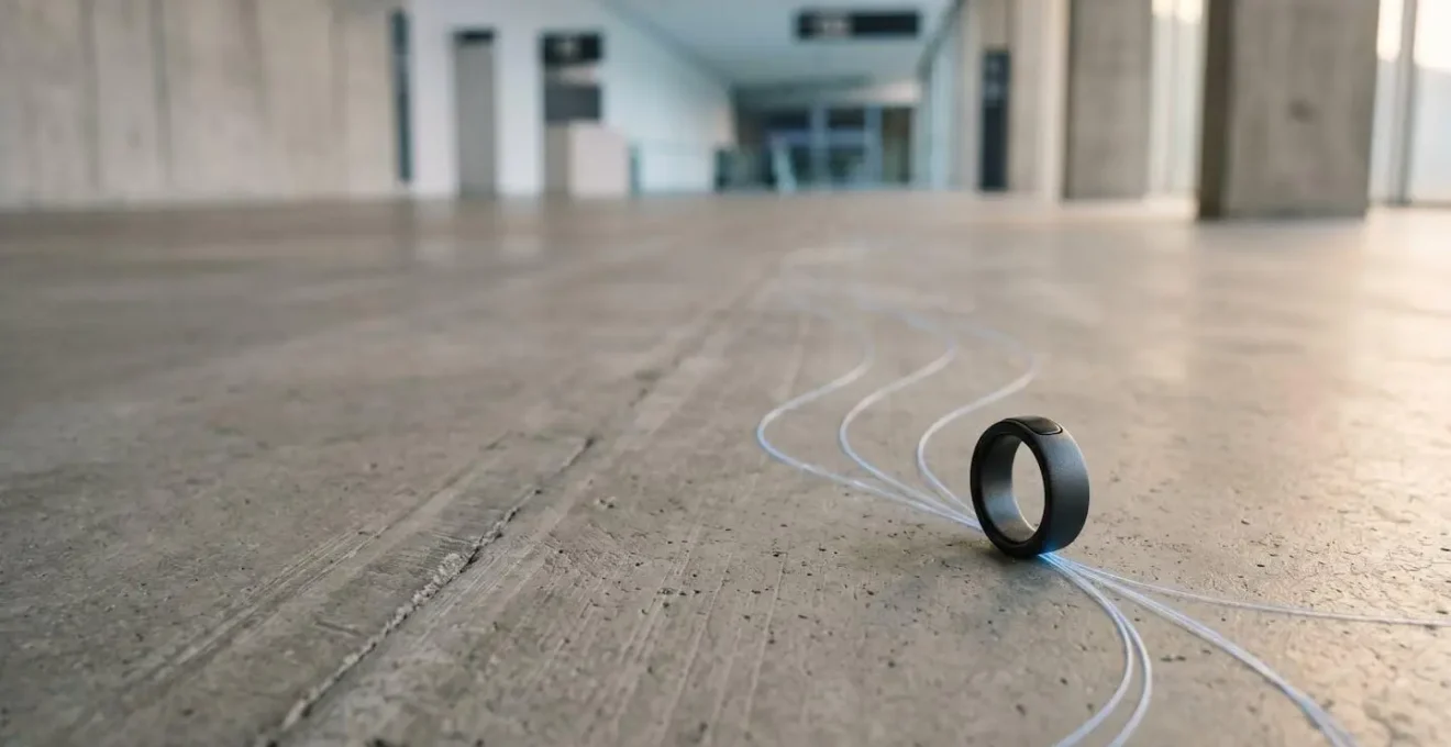 Abstract representation of personal health data flow from wearable device to cloud servers